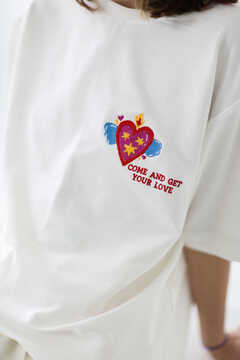 Embroidered Cotton T-shirt  (Come and Get Your Love)