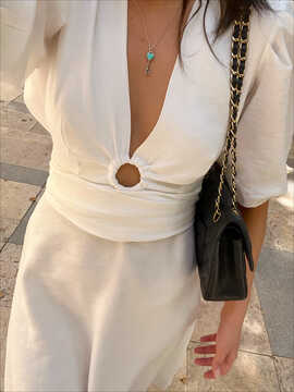 White linen dress 