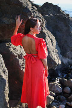 Scarlet Linen Dress 