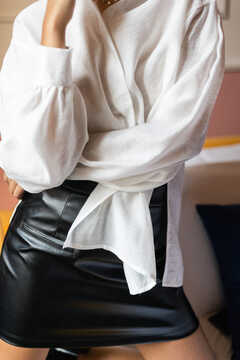 White Linen Silk Shirt