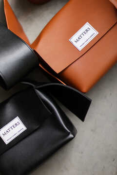 Brown eco leather bag