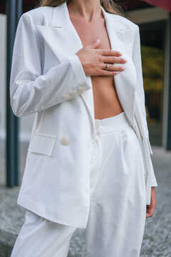 White Linen Blazer & Trousers