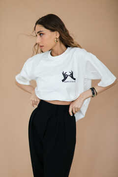 Embroidered Cotton T-shirt  (Paint It Black)