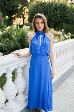 Blue Silk 3D Dress