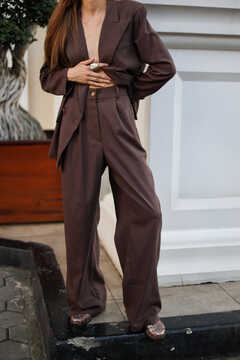  Brown Linen Blazer & Trousers
